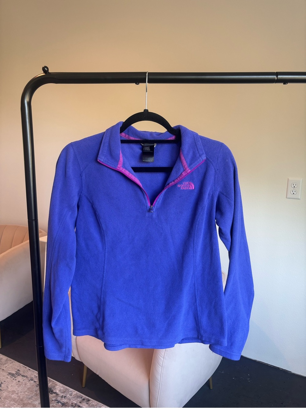 The North Face Purple Fleece Quarter-Zip with Magenta Trim